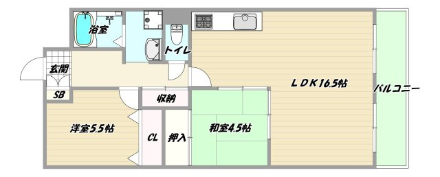 大阪市淀川区西宮原１丁目の賃貸マンションの間取り