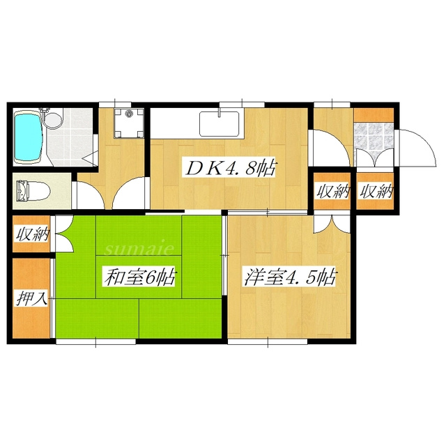 バンブービレッジの間取り|南西向きのお部屋です☆