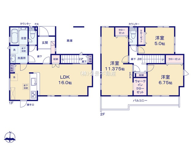 《仲介手数料無料》緑区大字三室835-9新築一戸建てブルーミングガーデンの間取り