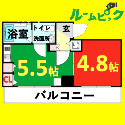 アーバンフラッツ新栄　名古屋市賃貸　仲介手数料無料の間取り