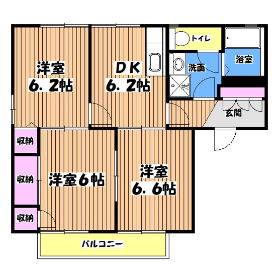 【間取り】 | アニバーサリーB