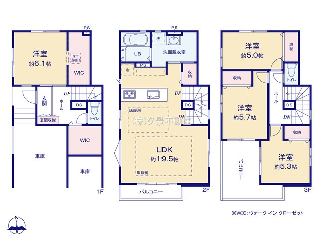 《仲介手数料無料》中央区鈴谷５丁目12-15新築一戸建てKEIAI GRACEの間取り