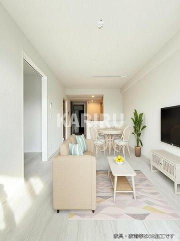 サザンネスト住ノ江駅前の居間・リビング|本画像はCGで作成しており、実際に現地に家具は置かれておりません。また、価格に家具は含まれておりません。
