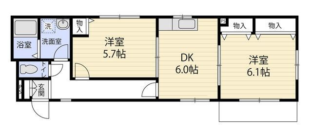 グリーンパレス斎藤分ⅡＢの間取り|間取りです。
