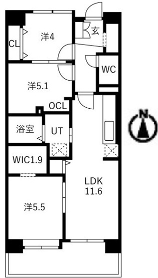 【間取り】 | アクティ目黒駅前１号棟