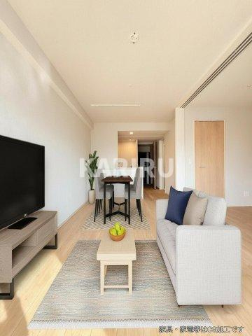 サザンネスト住ノ江駅前の居間・リビング|本画像はCGで作成しており、実際に現地に家具は置かれておりません。また、価格に家具は含まれておりません。