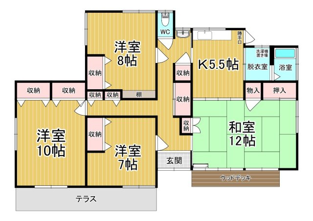 【間取り】 | UGハウスⅡ | ファミリーさん向けのお部屋です♪