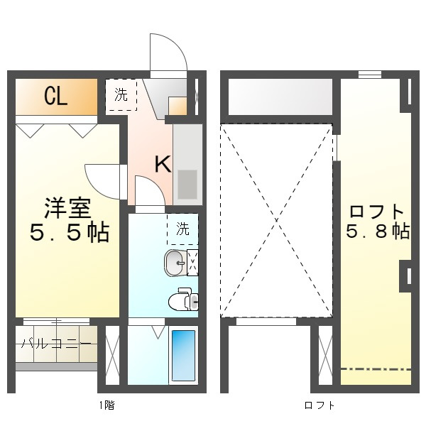 サンクス東須磨の間取り