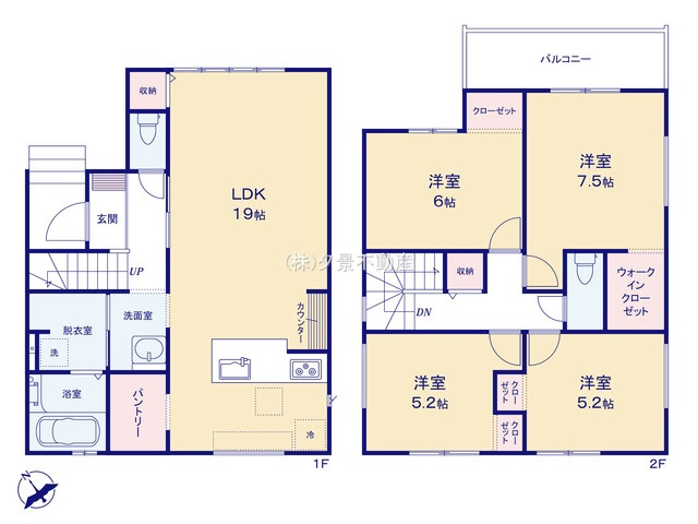 《仲介手数料無料》南区大字大谷口5391新築一戸建ての間取り