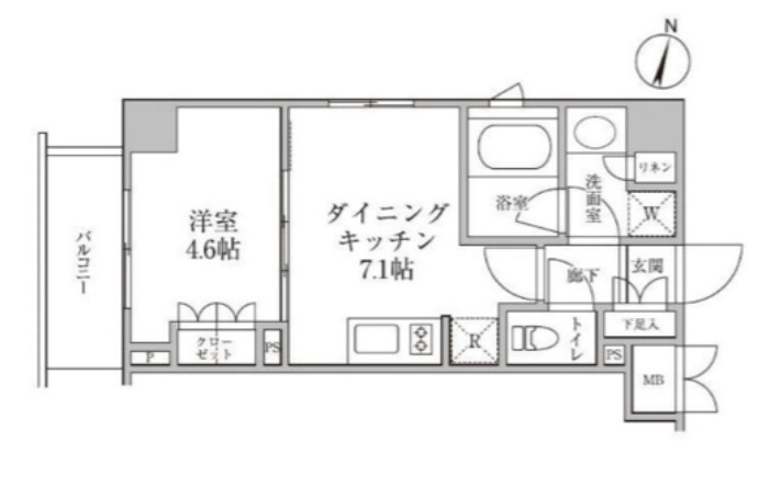 レジディア神楽坂Ⅱの間取り