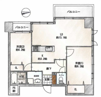 プレール本厚木弐番館の間取り