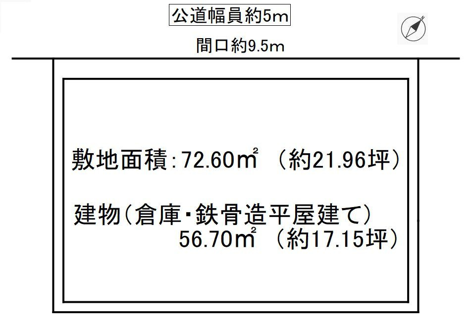 半田市祢宜町　倉庫の区画図