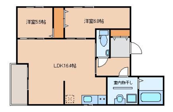 【間取り】 | Ｌｉｖｅ　Ｆｌａｔ(リブ　フラット)