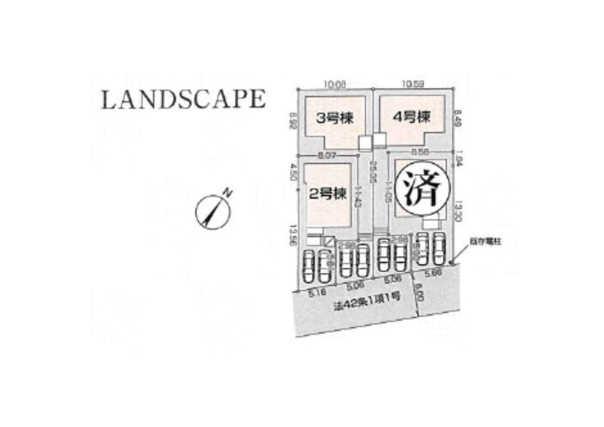 羽村市羽加美第1の区画図|全4棟の現場です。最新の販売状況はお問い合わせください。 
