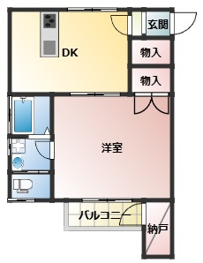 姫路市飾磨区下野田２丁目のハイツの間取り