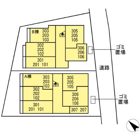 マ・メゾン鵠沼花沢 Bの区画図