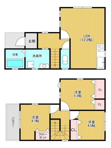 フジパレス喜連3丁目戸建ての間取り
