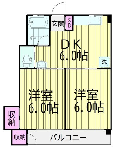 第2横溝コーポの間取り