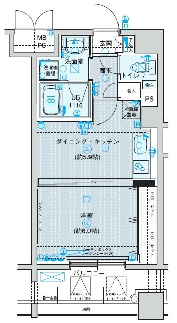 メインステージ上野 の間取り|間取りです。