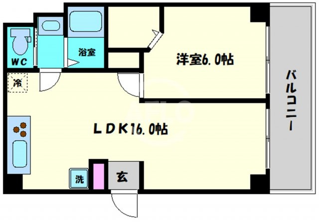 CITY SPIRE立売堀の間取り|CITY SPIRE立売堀　開放感ある間取り