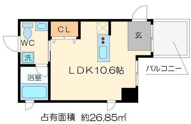 大阪市中央区久太郎町１丁目の賃貸マンションの間取り