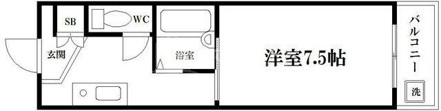 大阪市中央区博労町１丁目の賃貸マンションの間取り