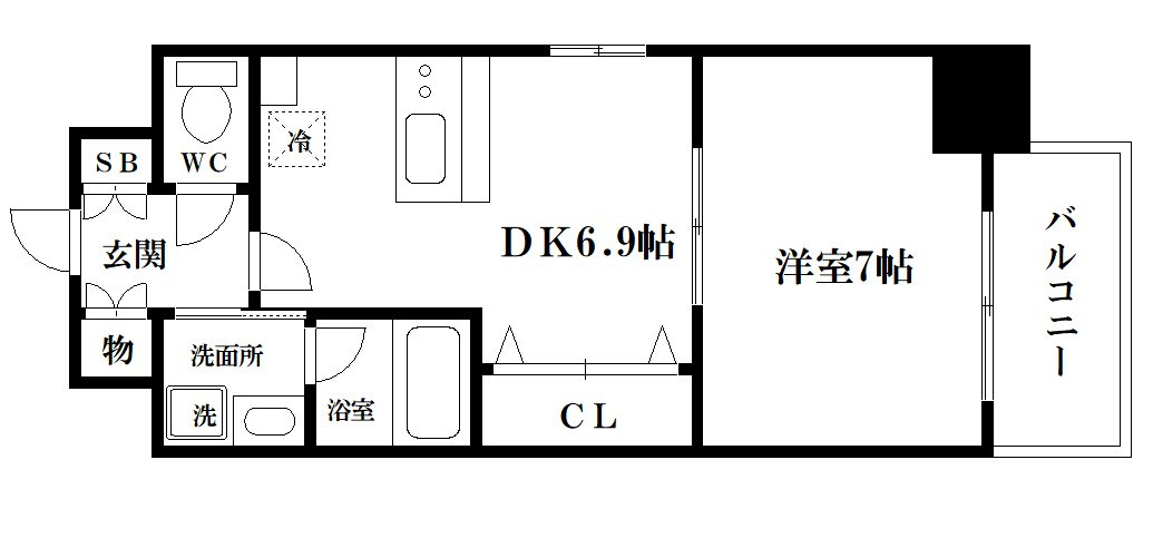 大阪市中央区安堂寺町２丁目の賃貸マンションの間取り