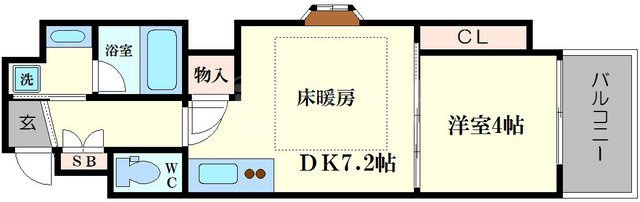 大阪市中央区東平１丁目の賃貸マンションの間取り