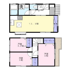 東村山市久米川町４丁目の一戸建ての間取り