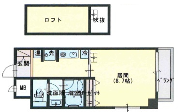芦屋市公光町の賃貸マンションの間取り