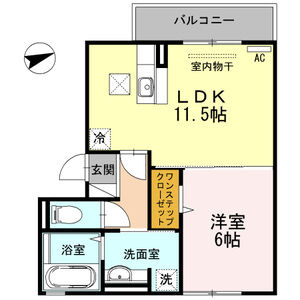 西宮市今津野田町のアパートの間取り
