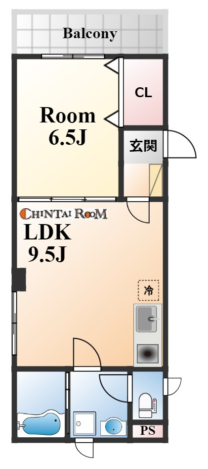 神戸市灘区六甲町１丁目の賃貸マンションの間取り