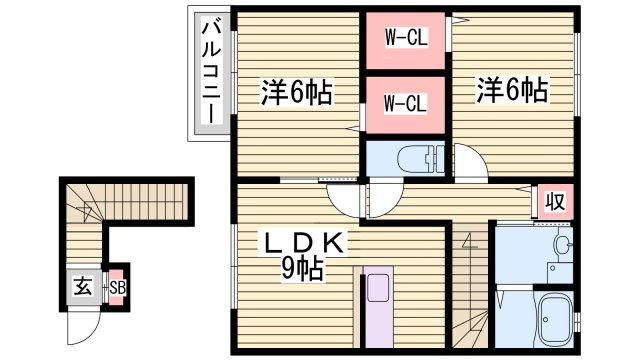レイクヒル花園Ｂ棟の間取り