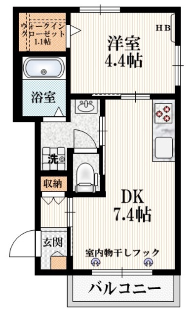 メゾンＫＳ加美平の間取り|★１フロア２世帯角部屋★2名入居・お子様可★