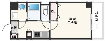 ラムール玉造の間取り