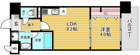エグゼ難波ザ・ゲートの間取り