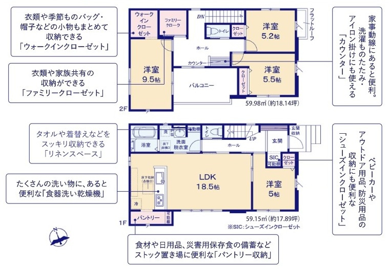 ひたちなか市東大島　2期　新築戸建ての間取り|間取り図です♪
実際の空間の広さや陽当たり、風通しなどは現地でご確認できます♪