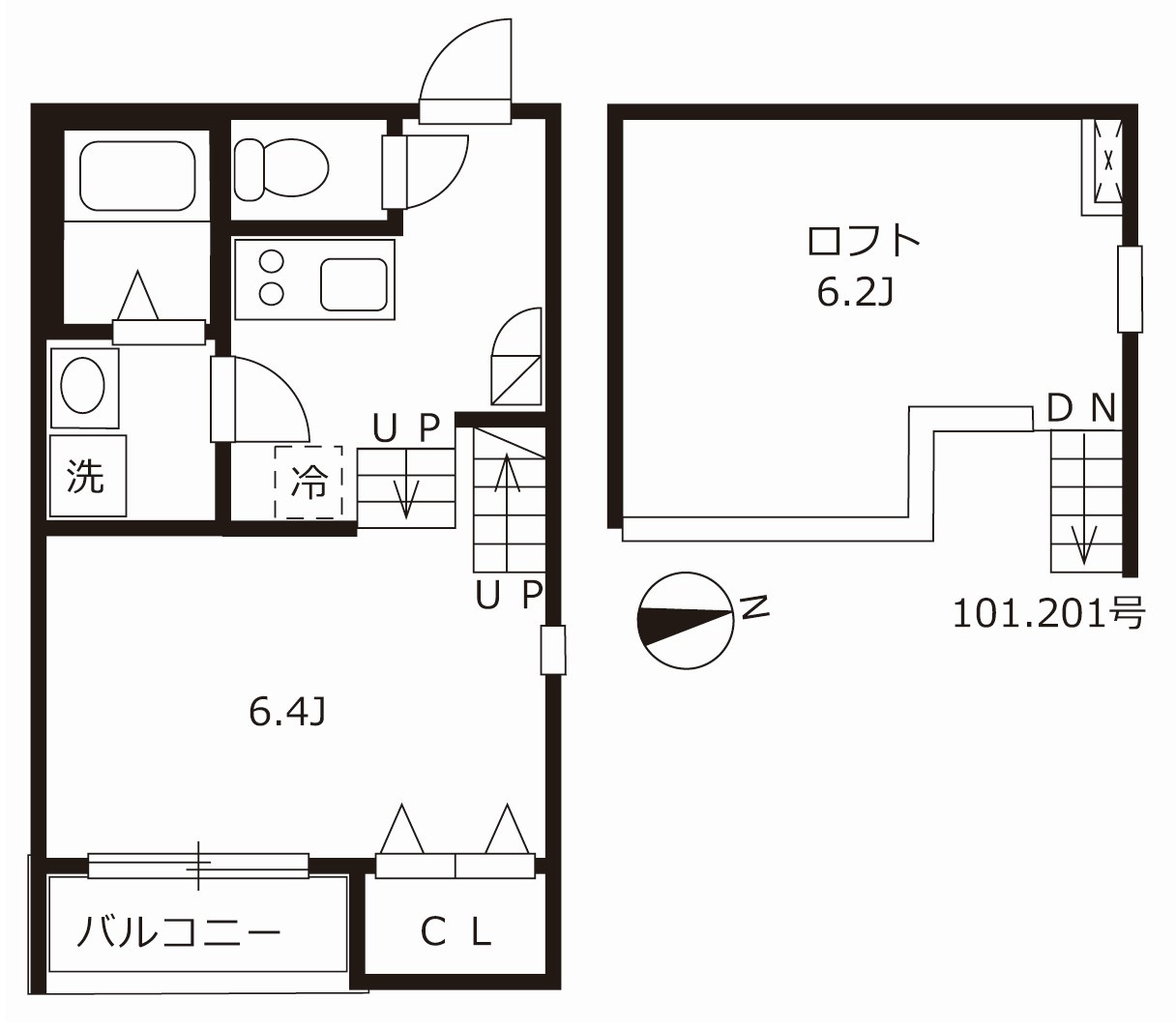 ハーモニーテラス三本松町の間取り