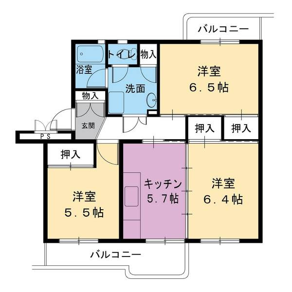ビレッジハウス井之口3号棟の間取り