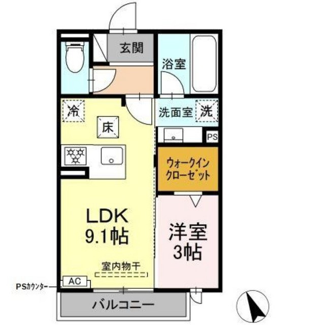 ワイズヴィラ岐南ＷＥＳＴの間取り