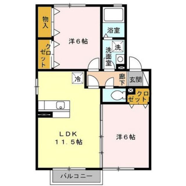 羽島郡笠松町円城寺のアパートの間取り
