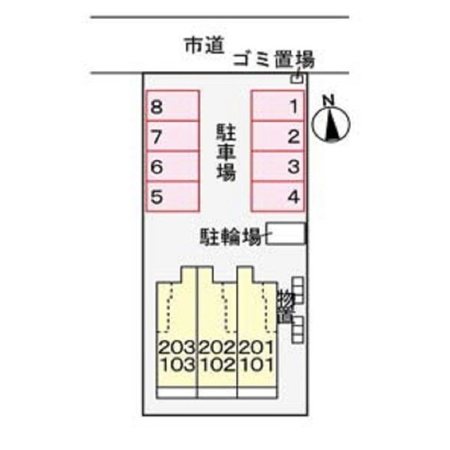 プルメリア(柳津町)の駐車場