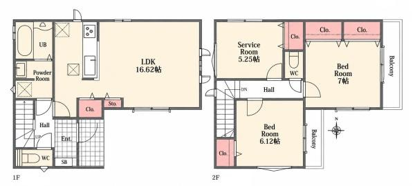 柏原市大正２丁目 Ａ号棟 ／新築一戸建の間取り