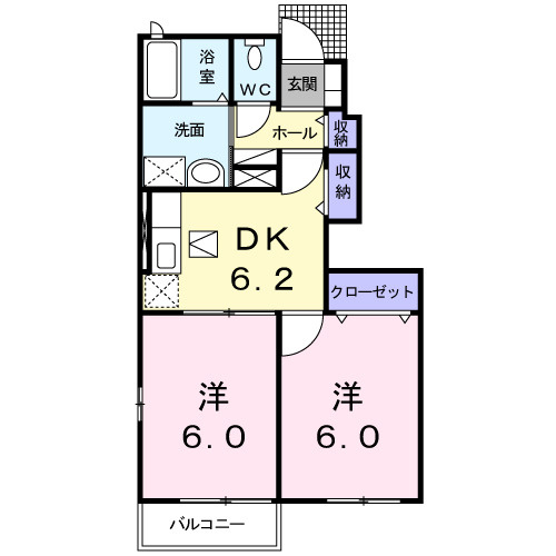 クレメントガーデンハウス　Ａ棟の間取り