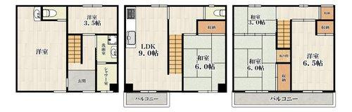 東大阪市三ノ瀬1丁目中古戸建の間取り