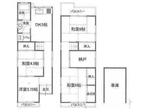 堺市西区平岡町中古戸建の間取り