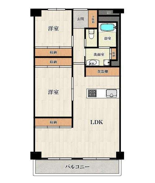 松屋町グランドハイツの間取り