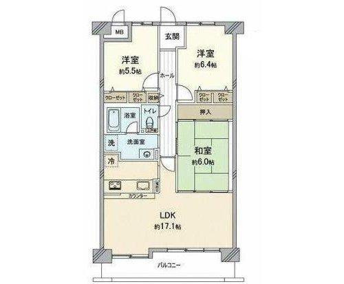サンマンションアトレ枚方の間取り