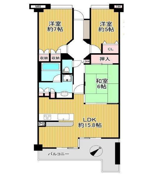 レスタージュ枚方長尾の間取り