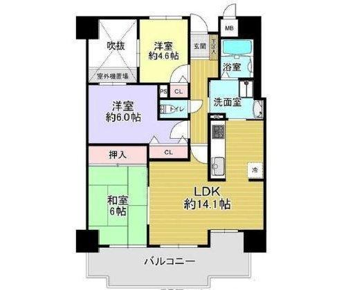 シティハイツねやがわ1番館の間取り